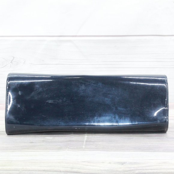 *Vintage Womens Navy Leather Clutch Purse Handbag with Matching Gloves - Picture 5 of 8